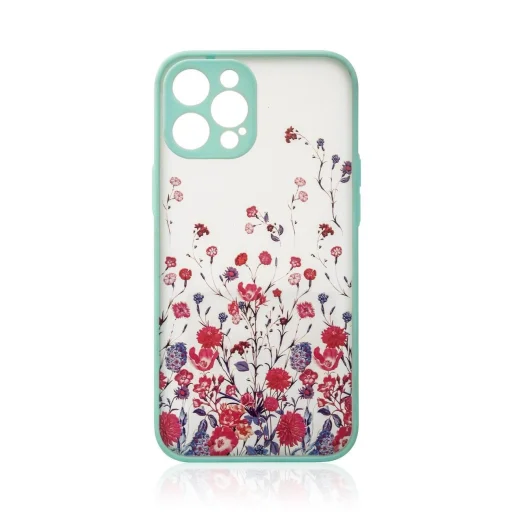 Design Case iPhone 12 Pro Max flower light blue tok - 1