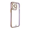 Fashion tok iPhone 12 Pro Gold Frame Gel Cover Purple tok thumbnail