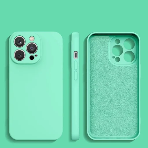 iPhone 13 Pro szilikon tok menta zöld színben szilikon tok - 2