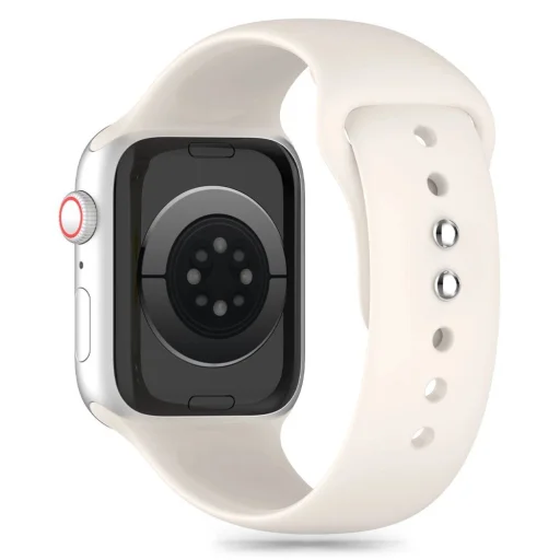 Tech-Protect szilikon szíj Apple Watch 4 / 5 / 6 / 7 / 8 / 9 / 10 / 11 / SE (38 / 40 / 41 mm) - Bézs - 2