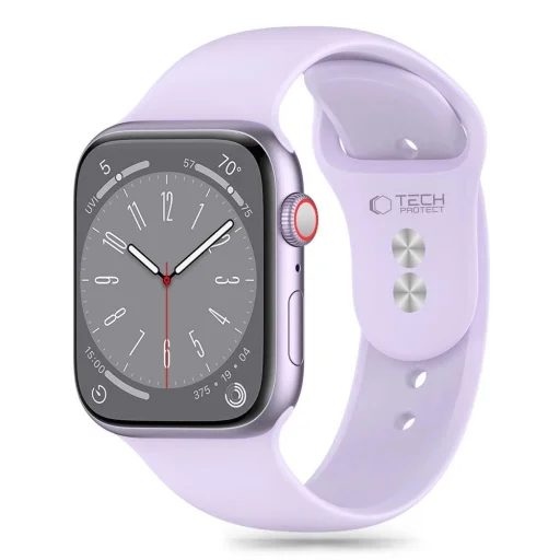 Tech-Protect Szilikon szíj Apple Watch 4 / 5 / 6 / 7 / 8 / 9 / SE / Ultra 1 / 2 (42 / 44 / 45 / 49 mm) - Lila - 1