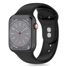 Tech-Protect Szilikon Szíj Apple Watch 4 / 5 / 6 / 7 / 8 / 9 / 10 / 11 / SE / Ultra 1 / 2 (42 / 44 / 45 / 49 mm) - Fekete