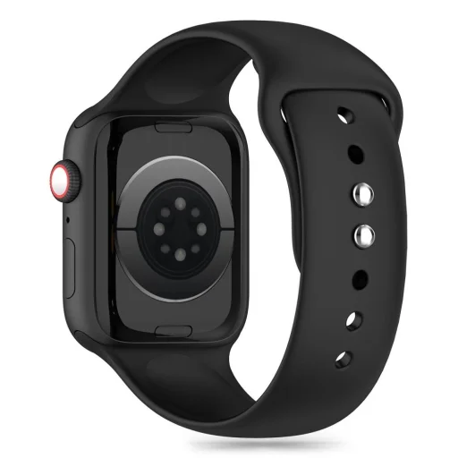 Tech-Protect Szilikon Szíj Apple Watch 4 / 5 / 6 / 7 / 8 / 9 / 10 / 11 / SE / Ultra 1 / 2 (42 / 44 / 45 / 49 mm) - Fekete - 3
