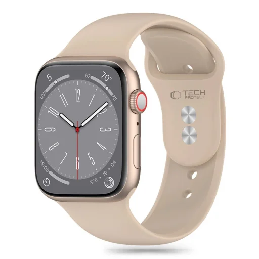 Tech-Protect Szilikon Szíj Apple Watch 4 / 5 / 6 / 7 / 8 / 9 / 10 / 11 / SE / Ultra 1 / 2 (42 / 44 / 45 / 49 mm) - Barna - 1