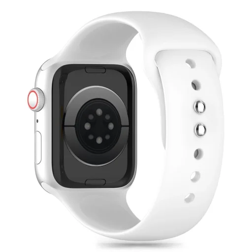 Tech-Protect szilikon szíj Apple Watch 4 / 5 / 6 / 7 / 8 / 9 / SE (38 / 40 / 41 mm) - Fehér - 2