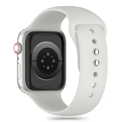 Tech-Protect Szilikon Szíj Apple Watch 4 / 5 / 6 / 7 / 8 / 9 / SE (38 / 40 / 41 mm) - Világosszürke - 2