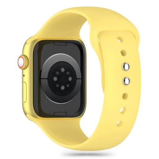 Tech-Protect Szilikon Szíj Apple Watch 4 / 5 / 6 / 7 / 8 / 9 / 10 / 11 / SE / Ultra 1 / 2 (42 / 44 / 45 / 49 mm) - Sárga - 2