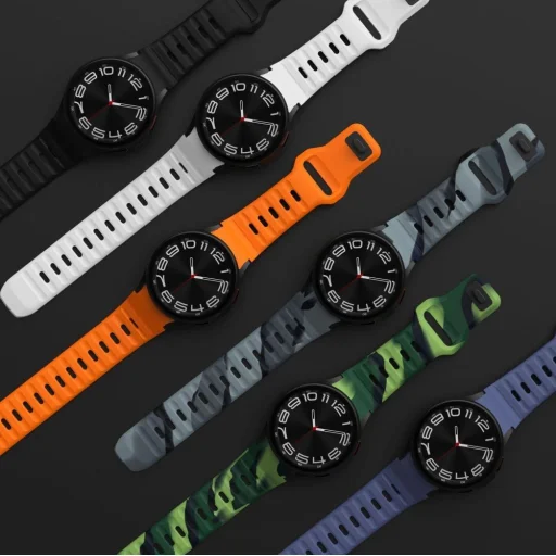 Tech-Protect Szilikon Szíj Samsung Galaxy Watch 4 / 5 / 5 Pro / 6 / 7 / FE - Narancssárga - 3