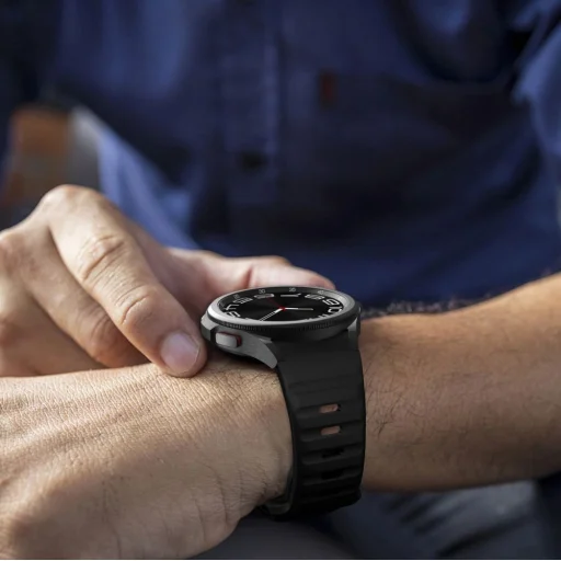 Tech-Protect Silicone Line szíj Samsung Galaxy Watch 4 / 5 / 5 Pro / 6 / 7 / FE - Fekete - 4