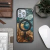 Wood and Resin tok iPhone 14 Pro Max MagSafe Bewood Unique Planet Earth - Kék Zöld thumbnail
