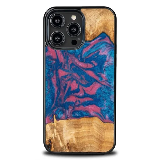Bewood Unique Vegas pink és kék fa és gyanta tok iPhone 15 Pro Max - 1