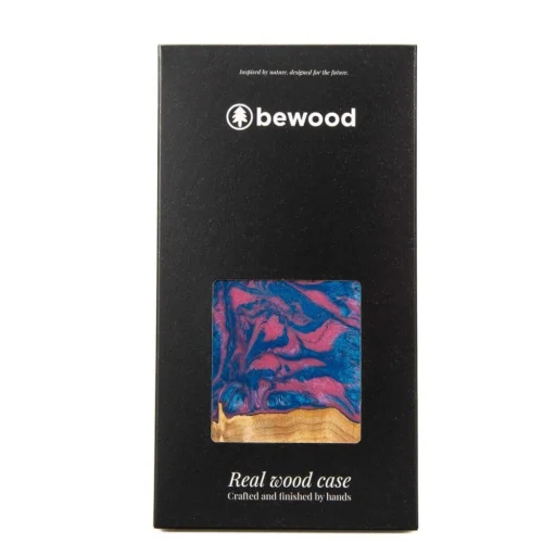 Bewood Unique Vegas pink és kék fa és gyanta tok iPhone 15 Pro Max - 5