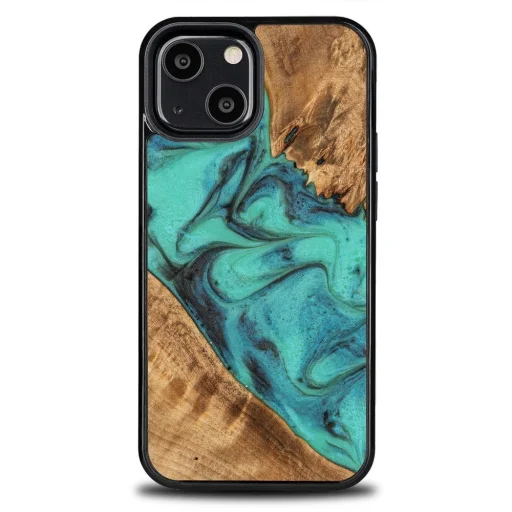 Bewood Egyedi Türkiz - Türkiz Fekete iPhone 13 Mini fliptok - 1