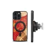 Bewood Egyedi MagSafe Párizs Fa és Gyanta Tok iPhone 14 Pro Max - Piros és Arany thumbnail