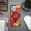 Bewood Egyedi MagSafe Párizs Fa és Gyanta Tok iPhone 14 Pro Max - Piros és Arany thumbnail