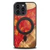 Bewood Egyedi MagSafe Párizs Fa és Gyanta Tok iPhone 14 Pro Max - Piros és Arany thumbnail