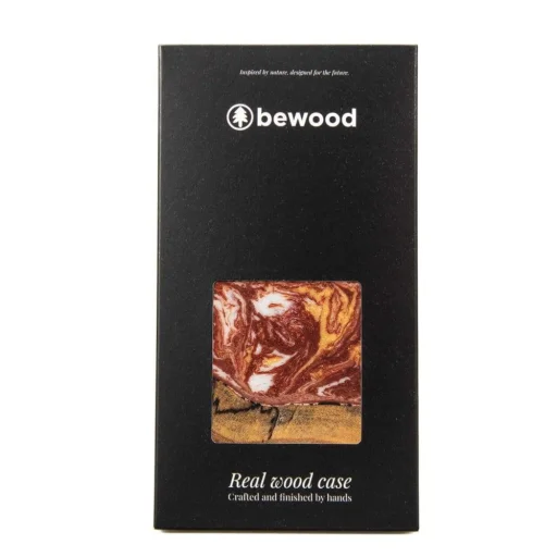 Bewood Unique MagSafe Mars Wood és Resin tok iPhone 15 Plus - Piros és Fehér - 6