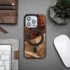 Bewood Egyedi MagSafe Tűz Elem Fa és Gyanta Tok iPhone 15 Pro - Fekete és Arany thumbnail