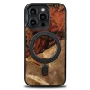 Bewood Egyedi MagSafe Tűz Elem Fa és Gyanta Tok iPhone 15 Pro - Fekete és Arany thumbnail