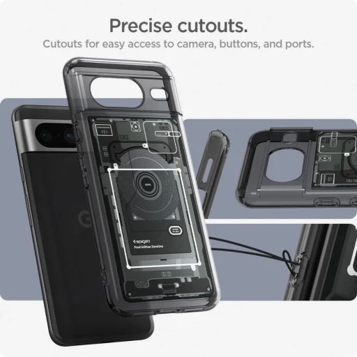  Google Pixel 8 sötétszürke (Zero One minta) Spigen Ultra Hybrid tok - 13