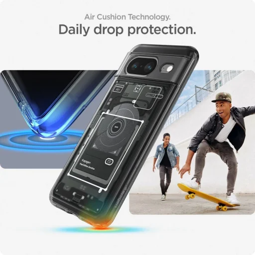  Google Pixel 8 sötétszürke (Zero One minta) Spigen Ultra Hybrid tok - 14