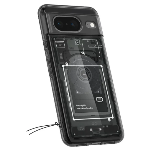  Google Pixel 8 sötétszürke (Zero One minta) Spigen Ultra Hybrid tok - 6