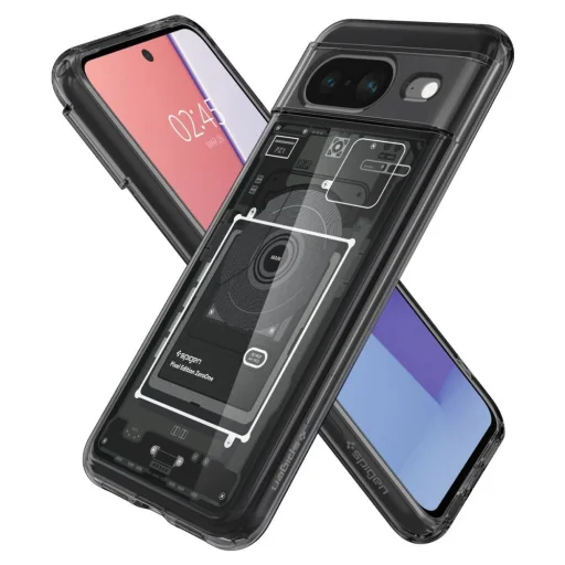  Google Pixel 8 sötétszürke (Zero One minta) Spigen Ultra Hybrid tok - 7