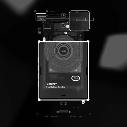  Google Pixel 8 sötétszürke (Zero One minta) Spigen Ultra Hybrid tok - 10