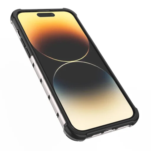 Honeycomb tok iPhone 14 Pro Max-hoz páncélozott hibrid fekete tok - 8