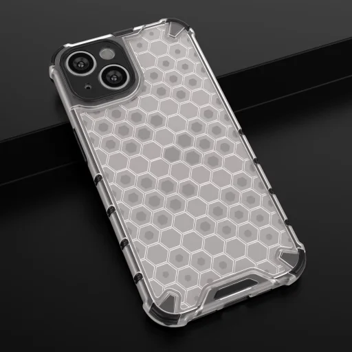 Páncélozott Honeycomb iPhone 14 tok hibrid borító kék - 20