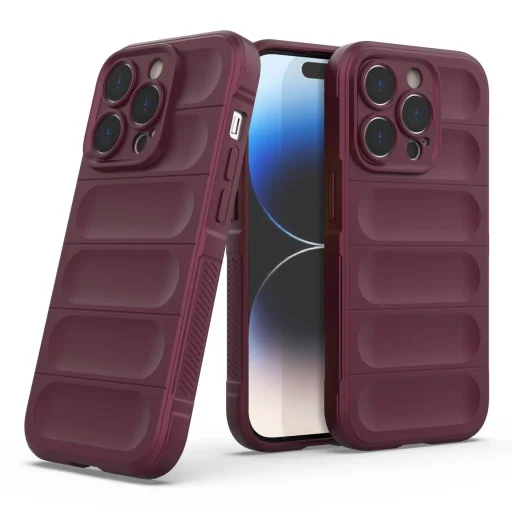 Magic Shield Case iPhone 14 Pro tok elasztikus páncélozott burgundi tok - 4