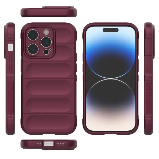 Magic Shield Case iPhone 14 Pro tok elasztikus páncélozott burgundi tok - 6