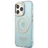 Guess Gold Outline Translucent MagSafe tok iPhone 13 Pro - kék thumbnail