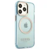 Guess Gold Outline Translucent MagSafe tok iPhone 13 Pro - kék thumbnail