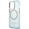 Guess Gold Outline Translucent MagSafe tok iPhone 13 Pro - kék thumbnail
