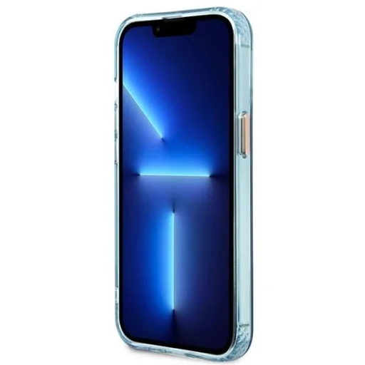 Guess Gold Outline Translucent MagSafe tok iPhone 13 Pro - kék - 5