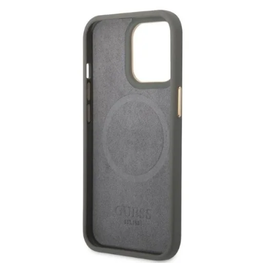 Guess GUHMP13LSAPSTG iPhone 13 Pro szürke/szürke tok Peony Logo Plate MagSafe - 7