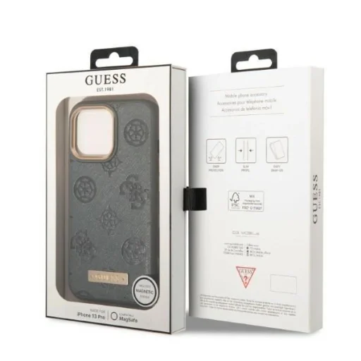 Guess GUHMP13LSAPSTG iPhone 13 Pro szürke/szürke tok Peony Logo Plate MagSafe - 8