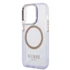 Guess GUHMP14LHTCMU iPhone 14 Pro 6.1" lila/lila kemény tok Arany Keret Áttetsző MagSafe tok thumbnail