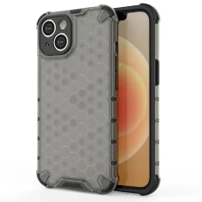  iPhone 14 Honeycomb páncélozott hibrid borítás fekete tok