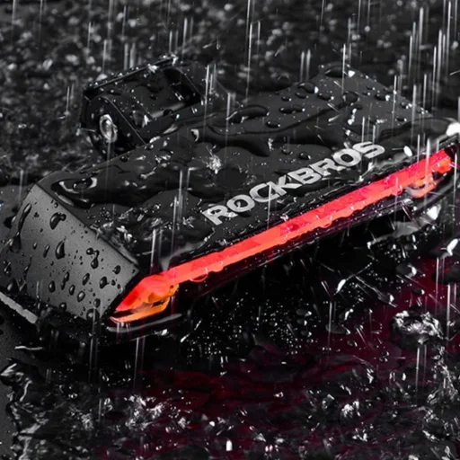 Rockbros LKWD-R1 Hátsó Kerékpár Lámpa Lézerrel és Távirányítóval + Mikro USB - USB-A Kábel - Fekete - 7