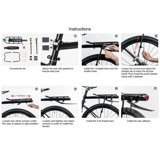 Rockbros 33210004001 biciklitartó polccal - fekete - 20