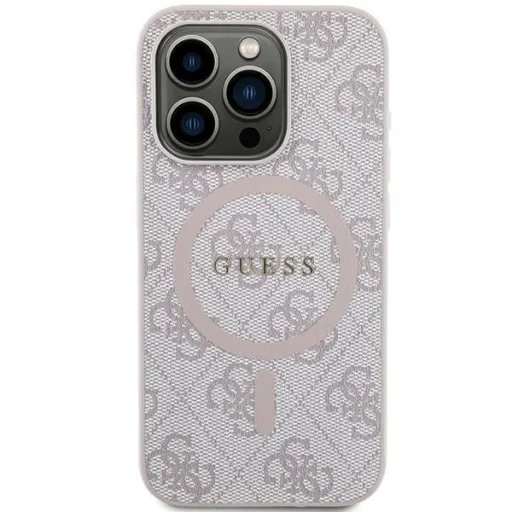 Guess 4G Collection Leather Metal Logo MagSafe iPhone 13 Pro Max tok - Pink - 3