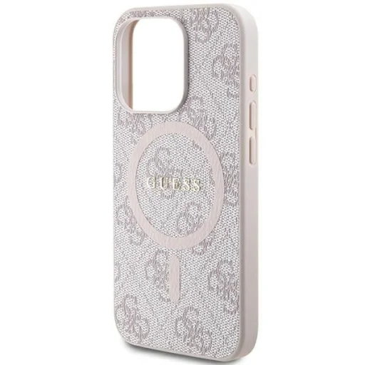 Guess 4G Collection Leather Metal Logo MagSafe iPhone 13 Pro Max tok - Pink - 6