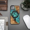 Bewood Unique MagSafe Türkiz Fa és Gyanta Tok iPhone 13-hoz - Türkiz és Fekete thumbnail