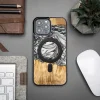 Bewood Unique MagSafe Föld Elem Fa és Gyanta Tok iPhone 13 Pro Max - Fekete és Fehér thumbnail