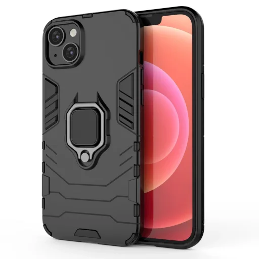 Ring Armor tok iPhone 14-hez páncélozott mágneses tartó gyűrűvel fekete - 1