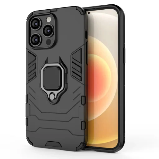 Ring Armor tok iPhone 14 Pro Max páncélozott tok mágneses tartó gyűrű fekete - 1
