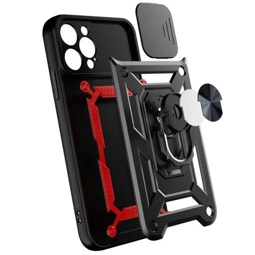 Hybrid Armor Camshield tok iPhone 14 Pro Max-hoz kamerafedéllel fekete - 8