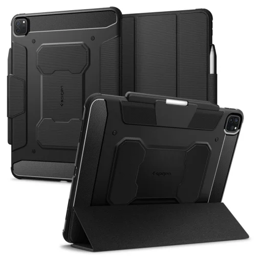  iPad Pro 13" 2024 Fekete Spigen Rugged Armor Pro fliptok - 1
